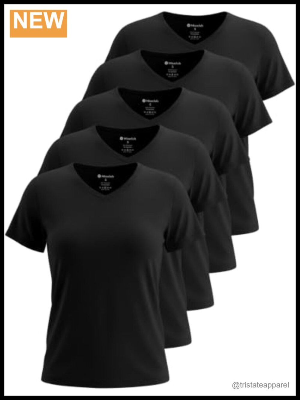 5 Pack Dry Fit Short Sleeve Workout Tops UPF 50 V-Neck Athletic Shirts